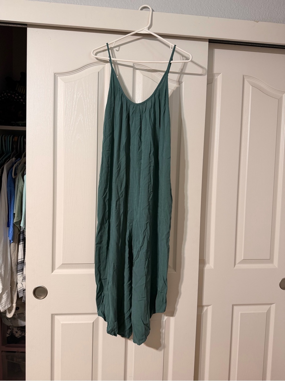 Size M Teal Adjustable Strap Midi Jumper